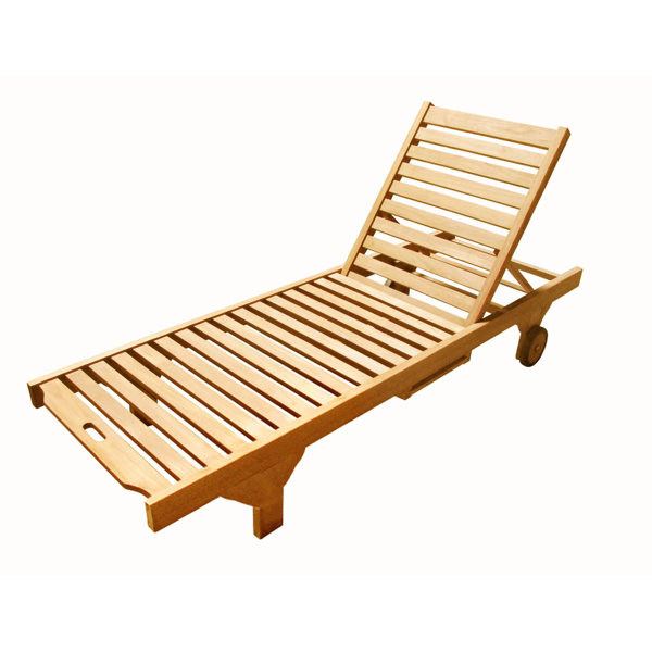 Highland Dunes Laskie Outdoor Teak Chaise Lounge Wayfair